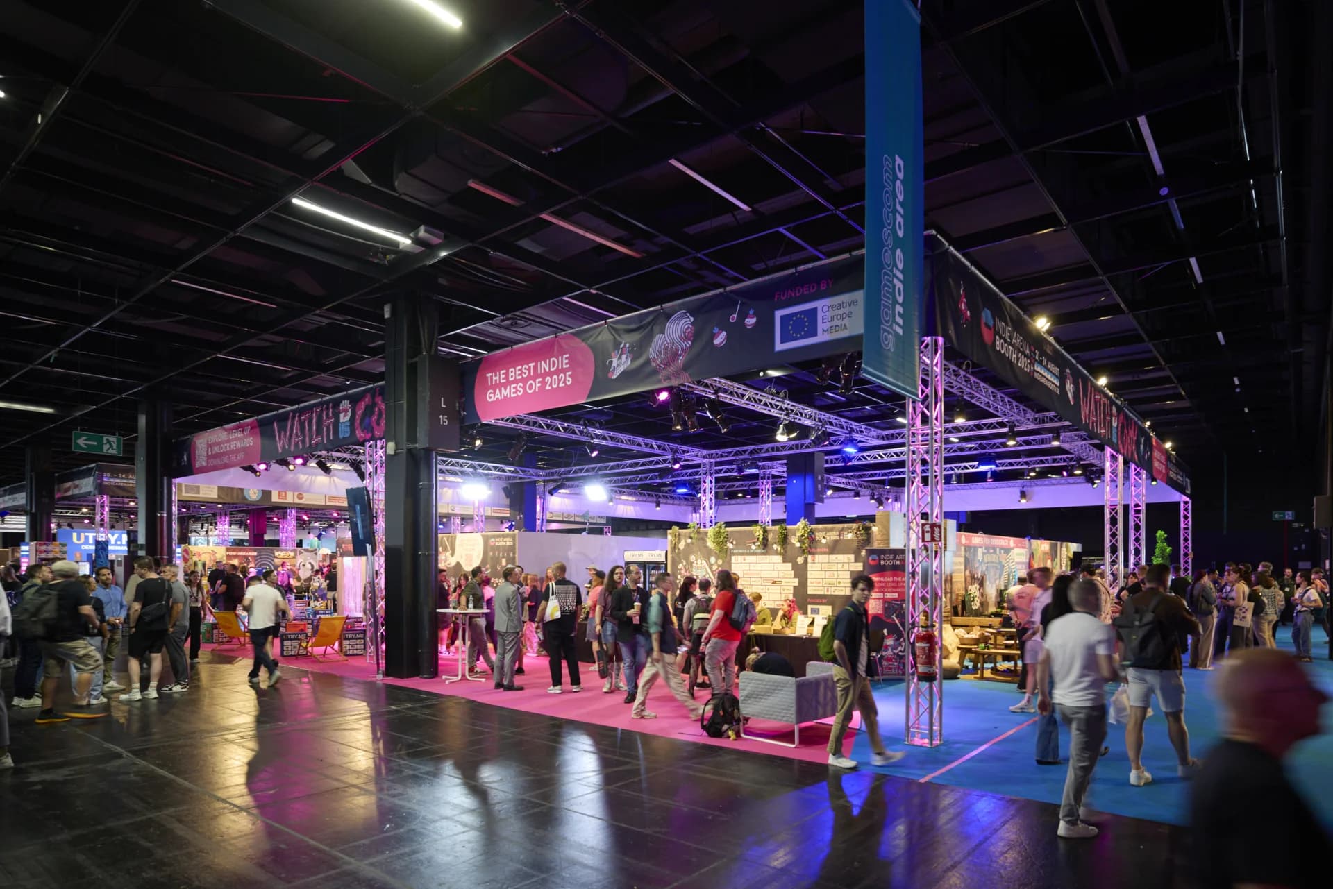 Indie Arena Booth hall overview at gamescom