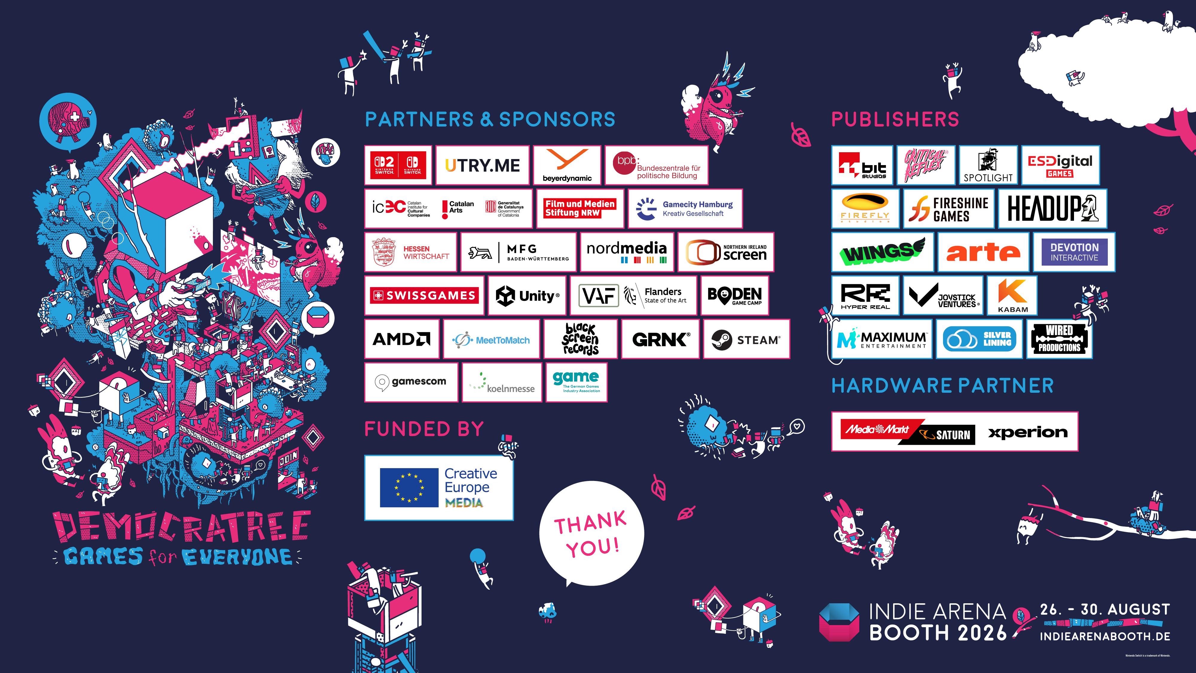 Indie Arena Booth gamescom 2026 partners, sponsors and publishers